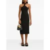 Cult Gaia Erika Stretch-knit Halterneck Midi Dress In Black