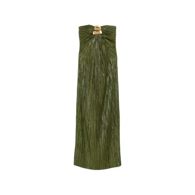 Cult Gaia Sequoia Pleated Maxi Dress In Green