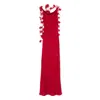 Cult Gaia Nymeria Open-back Organza-trimmed Silk-blend Satin Maxi Dress In Red
