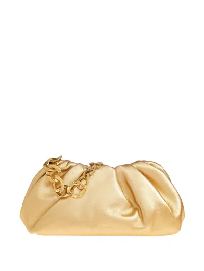 Cult Gaia Dulce Ruched Chain-link Shoulder Bag In Red