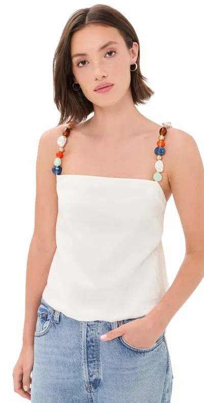Cult Gaia Short Sleeve Blouse In White