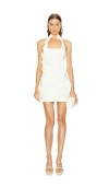 Cult Gaia Ela High-collar Floral Applique Mini Dress In White