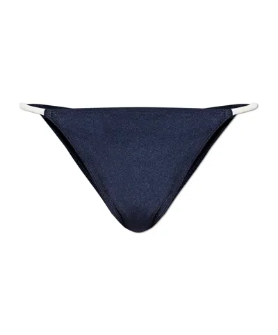 Cult Gaia Elastic Waist Triangle Swim Trunks In Blue
