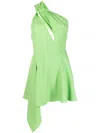 Cult Gaia Eliana Cutout Twill Handkerchief Mini Dress In Green