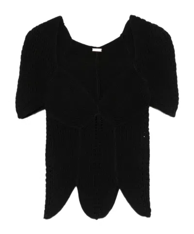Cult Gaia Eliza Knit Top In Black