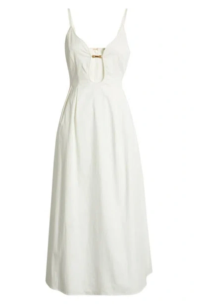 CULT GAIA CULT GAIA ELLARIA PLUNGE STRETCH POPLIN MIDI DRESS