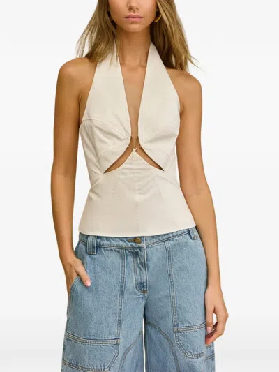 Cult Gaia Elorae Cut-out Halterneck Top In Neutral
