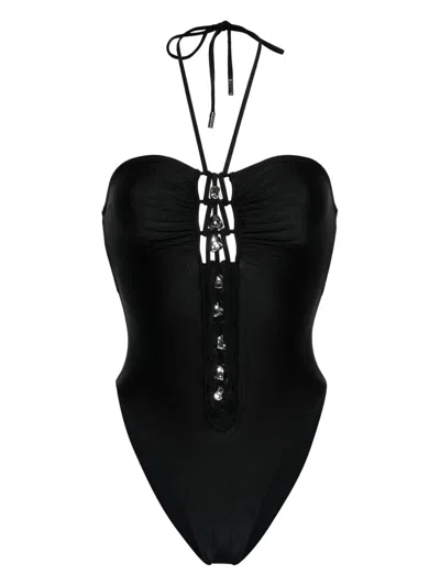 Cult Gaia Elorie Halterneck Swimsuit In Black