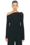 Cult Gaia Elory Kint Top In Black In Black