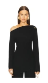 Cult Gaia Elory Kint Top In Black In Black