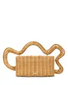 Cult Gaia Elsa Rattan Clutch In Natural