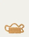 Cult Gaia Elsa Wavy Rattan Clutch Bag In Natural