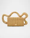 Cult Gaia Elsa Wavy Rattan Clutch Bag In Natural
