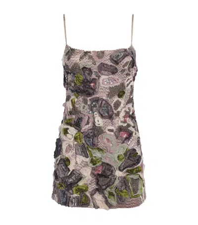 Cult Gaia Embellished Bebe Mini Dress In Purple