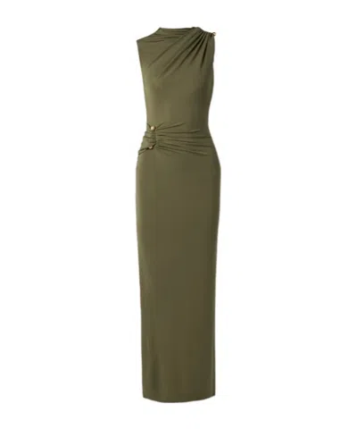 Cult Gaia Embellished Gathered Stretch-jersey Gown In Green