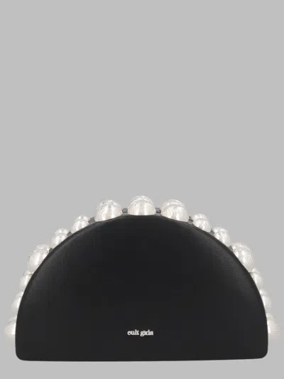 Cult Gaia Embellished Half-moon Clutch In Black