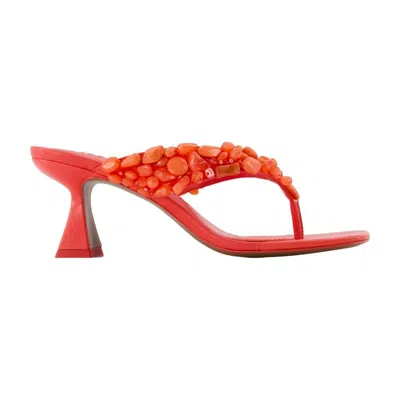 Cult Gaia Embellished Heeled Sandals In Red