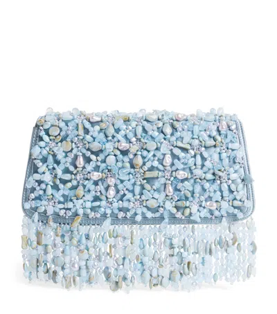 Cult Gaia Embellished Idalia Shoulder Bag In Blue
