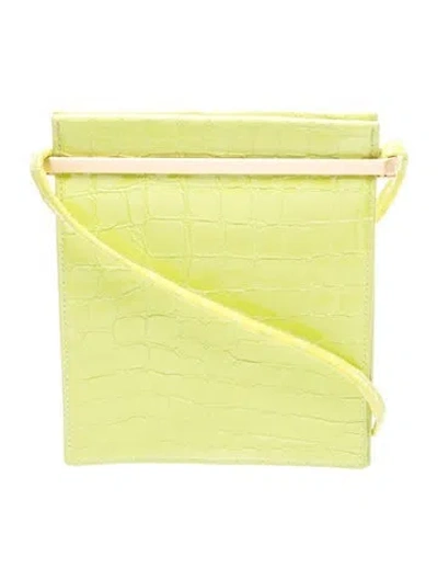 Pre-owned Cult Gaia Embossed Leather Shoulder Bag In Green