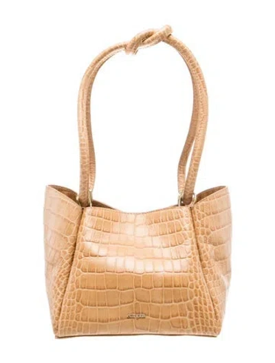 Pre-owned Cult Gaia Embossed Leather Shoulder Bag In Neutrals