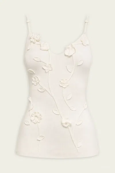 Cult Gaia Emiliana Applique Top In White