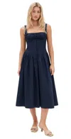 Cult Gaia Emmett Buttoned Gathered Midi Dress In Blue