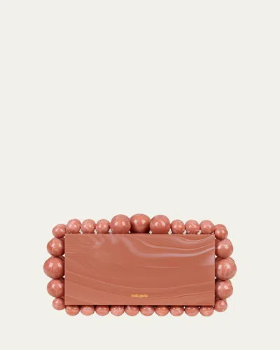 Cult Gaia Eos Beaded Acrylic Clutch Bag In Corallo