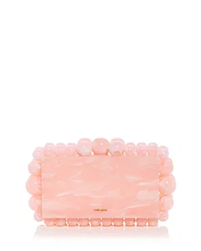 Cult Gaia Eos Beaded Marbled Acrylic Clutch In Pink