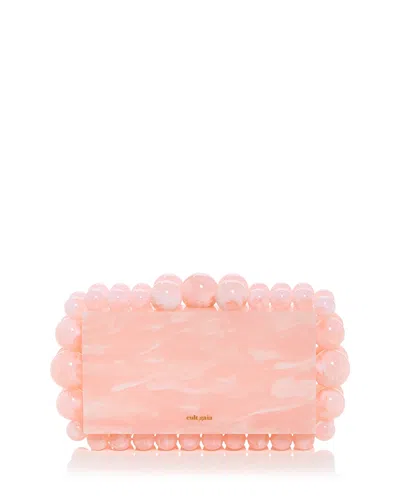 Cult Gaia Eos Beaded Marbled Acrylic Clutch In Pink