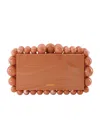 Cult Gaia Eos Beaded Acrylic Clutch Bag In Brown