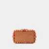 Cult Gaia Eos Beaded Acrylic Clutch Bag In Orange