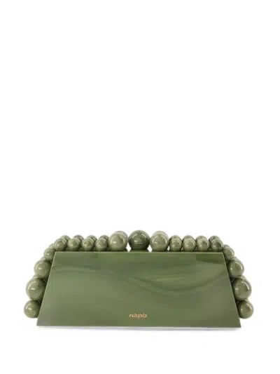 Cult Gaia Eos Lungo Marbled Acrylic Clutch Bag In Green