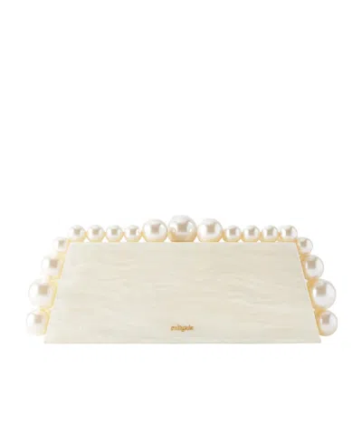 Cult Gaia Eos Lungo Pearl-effect Resin Clutch In White