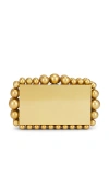 Cult Gaia Rectangular Gold Aluminum Eos Clutch In 复古黄铜色