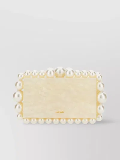 Cult Gaia "eos" Pearl Embellished Rectangular Clutch Bag