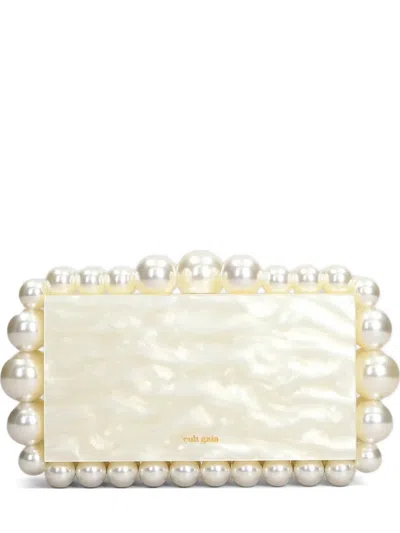 Cult Gaia Eos Pearl-embellished Cluch Bag In Yellow