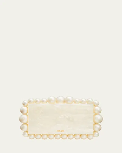 Cult Gaia Eos Pearly Acrylic Clutch Bag In Neutral