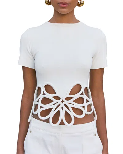 Cult Gaia Eres Cut Out Floral Top In White
