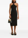 Cult Gaia Erika Stretch-knit Halterneck Midi Dress In Black