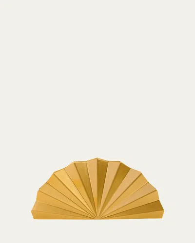 Cult Gaia Esme Fan Brass Clutch Bag In Antique Brass