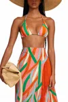Cult Gaia Estella Bikini Bottom In Vintage Stripe Print In Multi