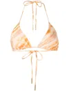 Cult Gaia Estella Tie-dyed Recycled Triangle Bikini Top In Mehrfarbig