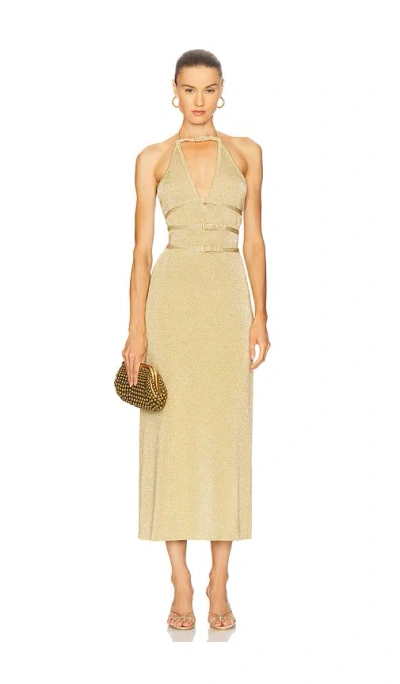 Cult Gaia Evaleigh Knit Dress In Gold