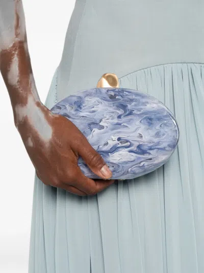 Cult Gaia Marble-textured Clutch In Blue