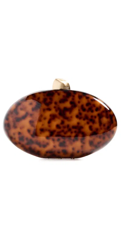 Cult Gaia Eviana Tortoiseshell-pattern Clutch Bag In Brown