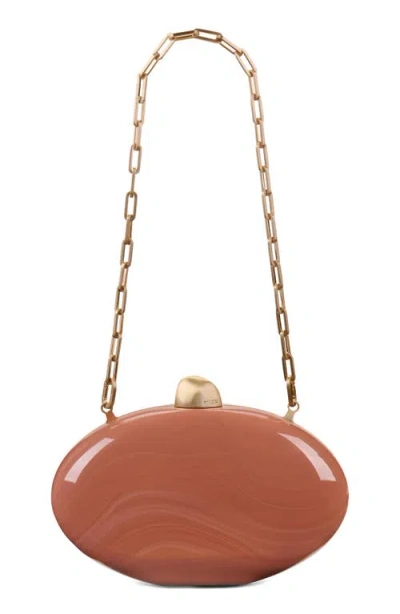 Cult Gaia Eviana Glossy Acrylic Clutch Bag In Corallo