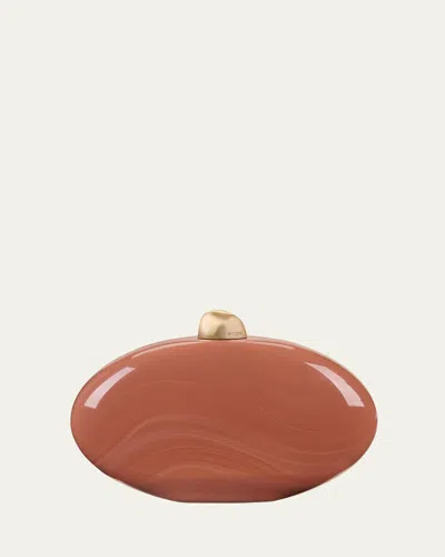 Cult Gaia Eviana Glossy Acrylic Clutch Bag In Corallo
