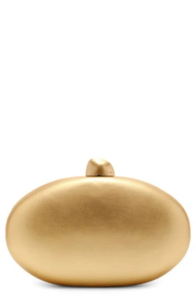 Cult Gaia Eviana Metallic Leather Clutch In Gold