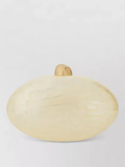 Cult Gaia Eviana Oval Clutch Bag Gold Chain In Yellow