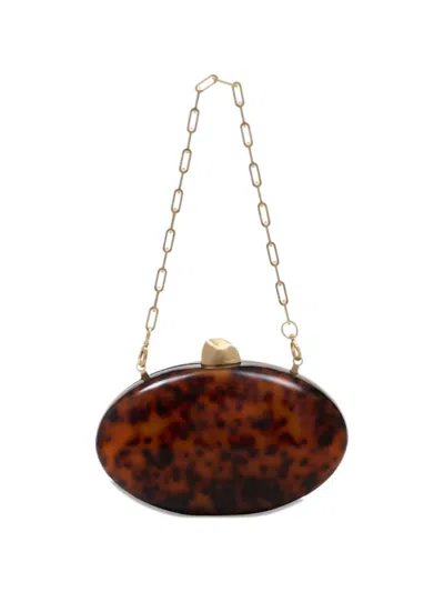 Cult Gaia Eviana Tortoiseshell-pattern Clutch Bag In Brown